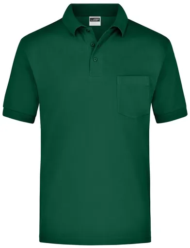 James & Nicholson (Daiber) Pánska polokošiľa s vreckom JN026 - Tmavozelená | XL