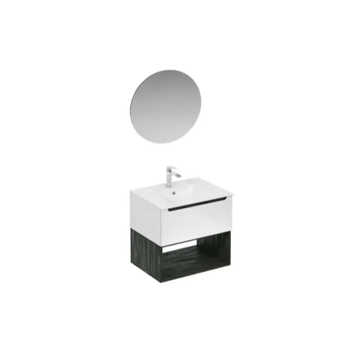 Kúpeľňová zostava s umývadlom vrátane umývadlovej batérie, vtoku a sifónu Naturel Stilla biela lesk KSETSTILLA008