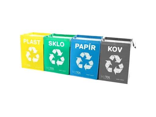 Tašky na triedený odpad SIXTOL Sort Easy 4 Metal 4x36l