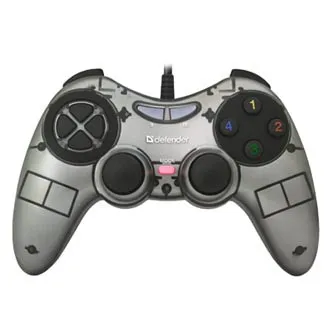 Gamepad Defender Zoom, 10tl., USB, sivý, vibračné, Windows XP/VISTA/7/8/10