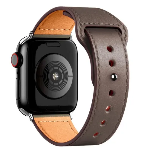 REVERSA Kožený remienok pre Apple Watch 44 / 45 / 46 / 49mm tmavohnedý