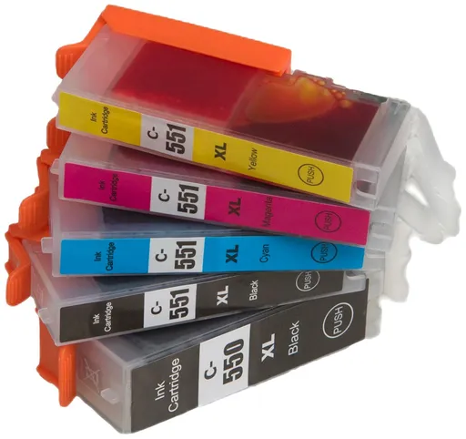 MultiPack CANON PGI-550-XL, CLI-551-XL - kompatibilná cartridge, čierna + farebná, 1x23ml/4x13ml