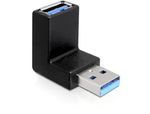 DeLock adaptér USB 3.0 samec - USB 3.0 samica pod uholom 90° vertikálne