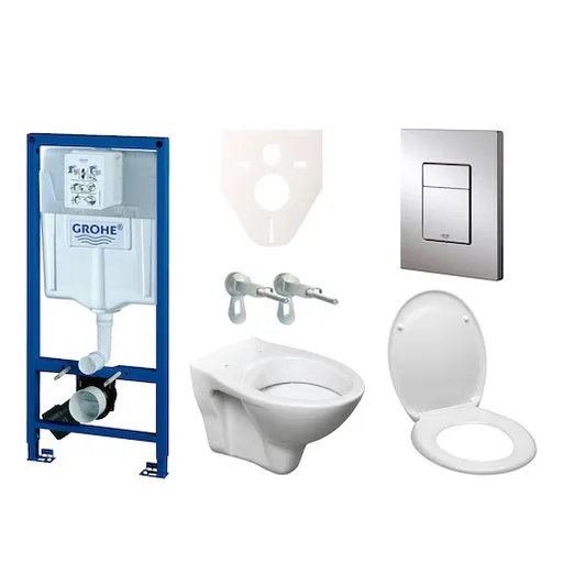 Cenovo zvýhodnený závesný WC set GROHE do ľahkých stien / predstenová montáž + WC S-Line S-line Pro 38528SET-KD