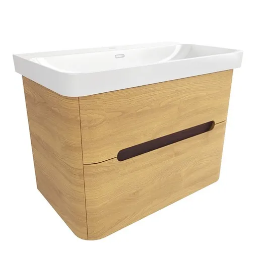 Kúpeľňová skrinka s umývadlom SAT Fusion 77,5x53x45 cm dub medový mat SATFUSION280DMU