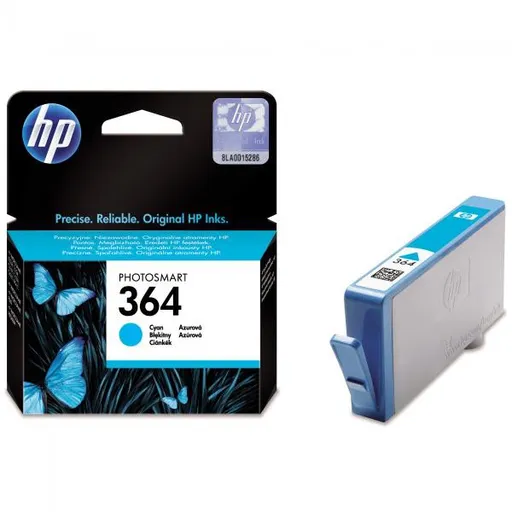 HP CB318EE - originálna cartridge HP 364, azúrová, 3ml