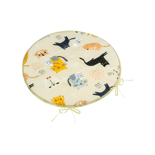 Bellatex Sedák Adela okrúhly hladký Mačka žltá, 40 x 40 cm