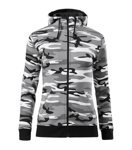 MALFINI Dámska mikina Camo Zipper - Maskáčová šedá | 2XL