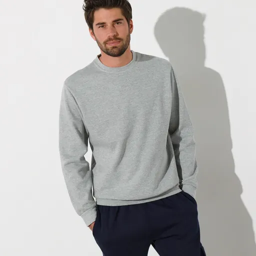 Mikina s okrúhlym výstrihom z česaného moltonu