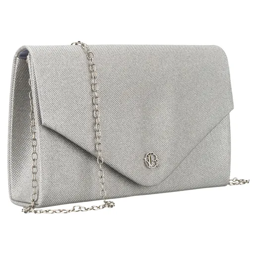 Dámska strieborná listová kabelka na retiazke