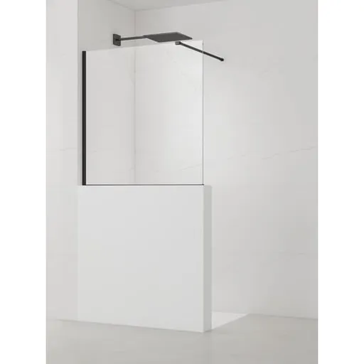 Sprchová zástěna SAT Walk-in 120x100 cm na nižšiu priečku čierna SATBWIS120PRC