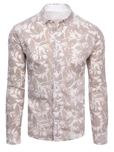 Béžová vzorovaná košeľa