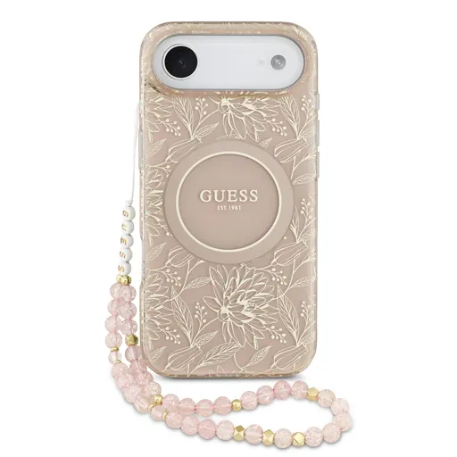 GUESS IML FLOWER STRAP Ochranný kryt Apple iPhone Air ROSE GOLD