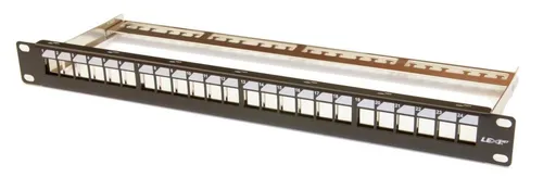 19" modulárny patch panel LEXI-Net 24port, čierny