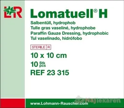 LOMATUELL H TYL PARAFÍNOVÝ (10x10cm) sterilný 10ks