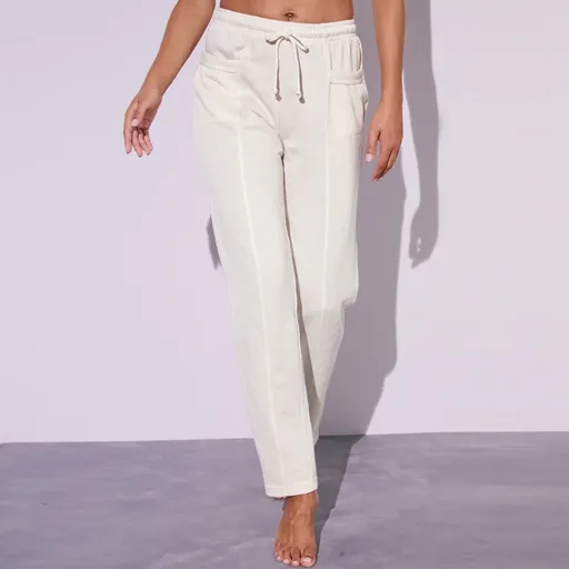 Jednofarebné dlhé moltonové nohavice