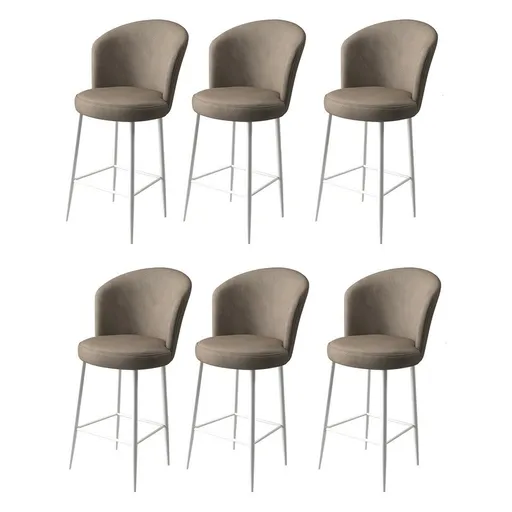 Súprava barových stoličiek Alte Cappuccino and White, 6 ks, 6 ks