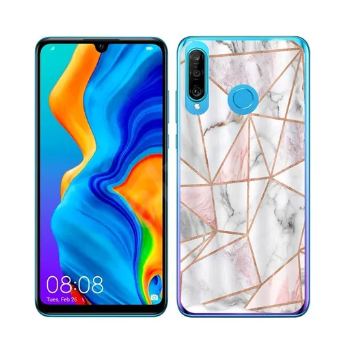 PROTEMIO MY ART Ochranný obal Huawei P30 Lite PINK MARBLE (143)