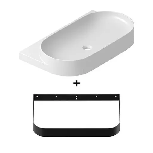 Ravak Yard konzola s umývadlom 80,5x12,5x50 cm čierna X000001536