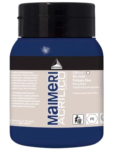 MAIMERI ACRILICO - Akrylové farby 378 - phthalo blue, 0,5 L