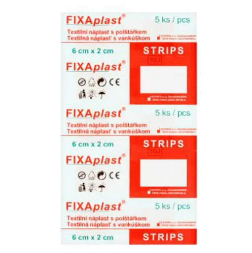 FIXAPLAST Strip Náplasť 6 x 2 cm 5 kusov