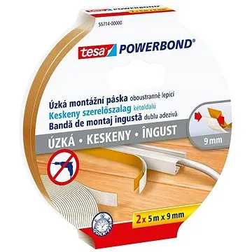 tesa Powerbond Slim – úzka, penová, 2 ks v balení, 5 m : 9 mm (55714-00000-04)