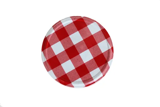 MAKRO - Viečka zaváracie TWIST 82 káro červené, balenie 10ks