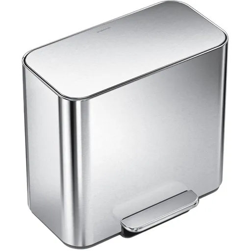 Simplehuman Mini pedálový odpadkový kôš na triedený odpad 15 l, nehrdz. oceľ mat