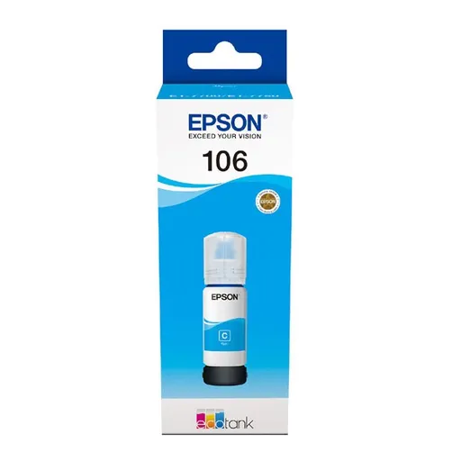 Epson originál ink C13T00R240, 106, cyan, 70ml, Epson EcoTank ET-7700, ET-7750 Express Premium ET-7750, azurová