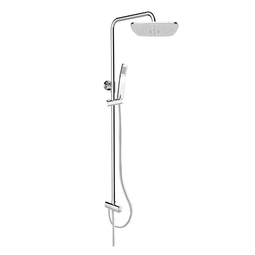 MEREO Mereo Sprchový set s tyčou, hadicou, ručnou a tanier. hranatou sprchou, šedá CB95001SG2