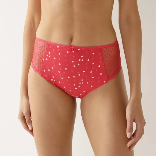 Súprava 4 maxi nohavičiek Tropea zo strečového džerseja s čipkou, jednofarebné + bodkovaná potlač