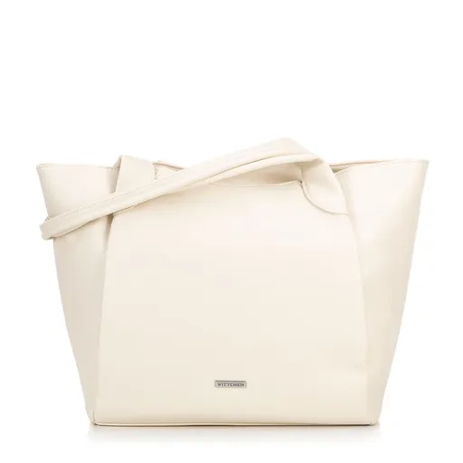 Dámska shopperka z mäkkej ekokože krémová 100-4Y-436-0
