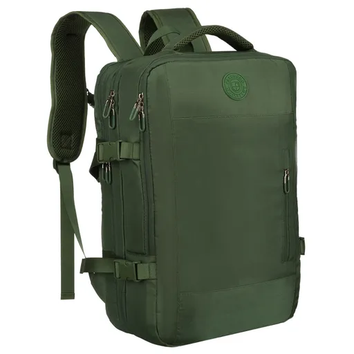 Zelený cestovný batoh Peterson s priehradkou na laptop 15,6” a USB portom