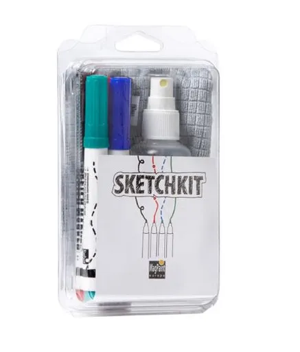 Príslušenstvo pre whiteboardovú farbu - popisovače, čistič, utierka set 4 ks