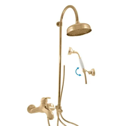 Vaňová batéria RAV Slezák LABE so sprchovacím setom 150 mm v zlatom prevedení L054.5/3Z