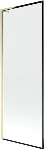 MEXEN/S - Next L vaňová zástena FIX 70 x 150, čierna vzor, zlatá kartáčovaná 895-070-000-03-70-55