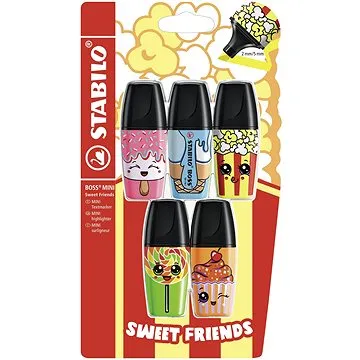 STABILO BOSS MINI Sweet Friends 5 ks blister (4006381543194)