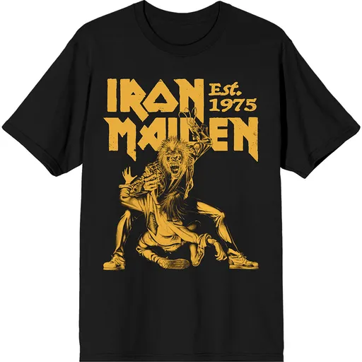 Iron Maiden tričko Est. 1975 Claw Yellow Graphic Čierna S