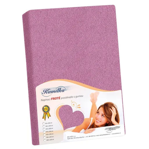 Bellatex Froté prestieradlo Kamilka tmavofialová, 140 x 200 cm