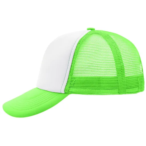 Myrtle Beach (Daiber) 5 panelová šiltovka MB070 - Biela / neónovo zelená | uni