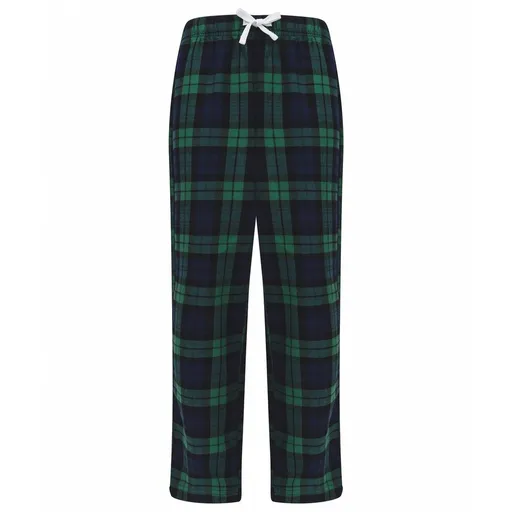 SF (Skinnifit) Detské flanelové pyžamové nohavice - Tmavomodrá / zelená | 11-12 rokov