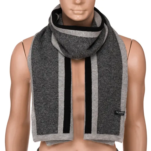 Praktický čierno-šedý pánsky šál Peterson skl.