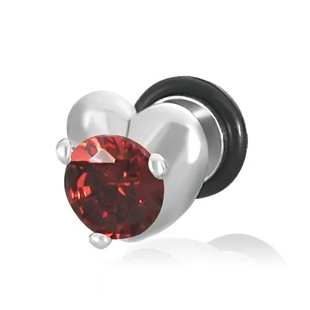 Fake plug so srdiečkom a zirkónom