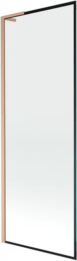 MEXEN/S - Next L vaňová zástena FIX 70 x 150, čierna vzor, meď kartáčovaná 895-070-000-03-70-65