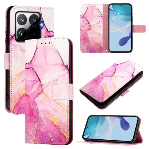 ART MARBLE Peňaženkový kryt pre Xiaomi 15T Pro PINK PURPLE