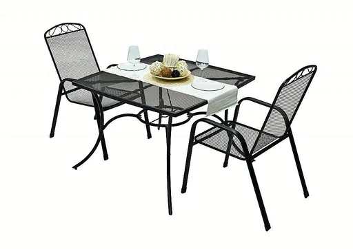 DEOKORK Záhradná kovová zostava GREY 1+2