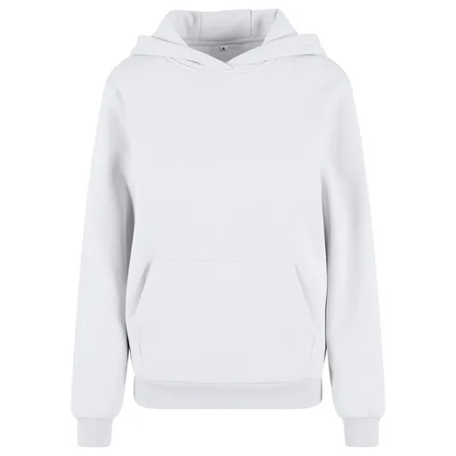Build Your Brand Hebká dámska mikina cez hlavu Fluffy - Biela | 5XL