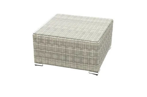 DEOKORK Ratanový stolík/taburet SEVILLA (sivá)