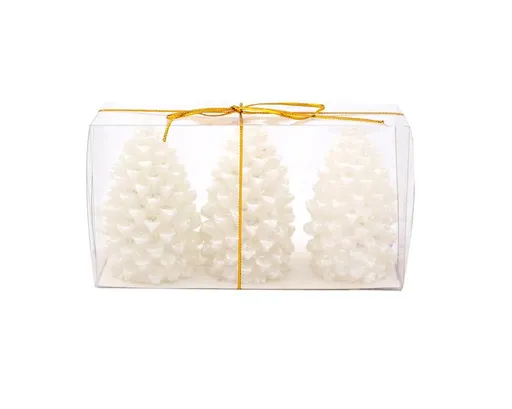 Provence Sviečka šiška, 3 ks, biela