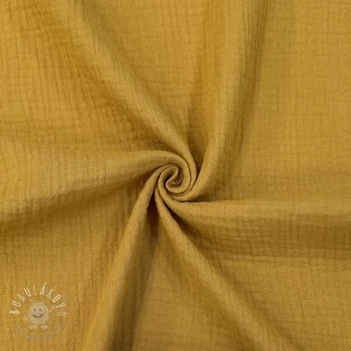 Dvojitá gázovina/mušelín dark ochre ORGANIC